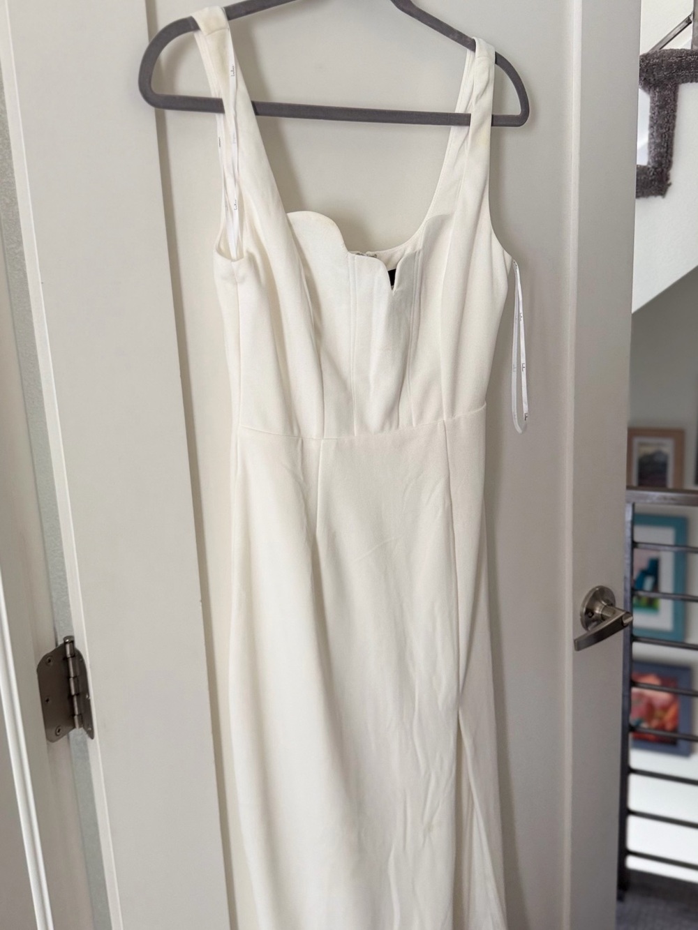 Lulus White Midi Dress with Sweetheart Neckline